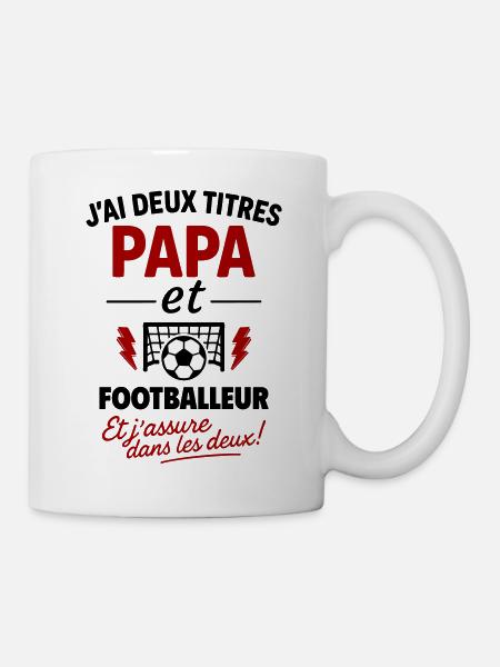 Papa Fußballer Geschenk Vatertag Weihnachten Fußball - Tasse - Weiß
