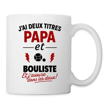Papa Bouliste Gift Father's Day Christmas Pétanque - Mug - white - Right