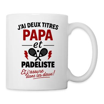 Papa Padelist Gift Christmas Father's Day - Mug - white - Right
