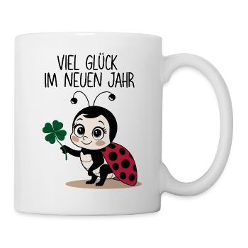 New Year's Eve Ladybug New Year's Eve Shamrock Good Luck - Mug - white - Right