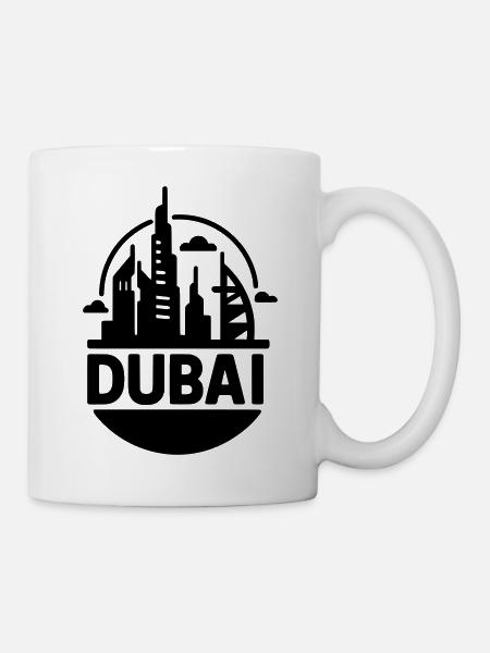 dubai silhouette - Tasse - Weiß