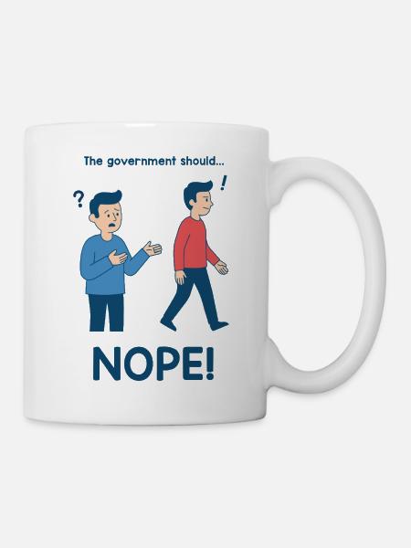 Karikatur: Regierung ablehnen - Tasse - Weiß