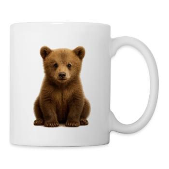 Baby bear in soft brown fur - Mug - white - Right