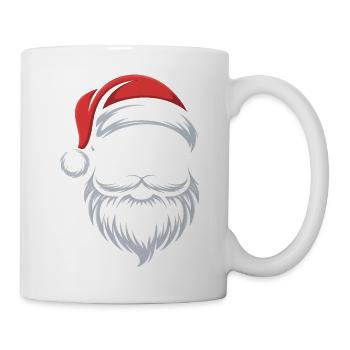 Weihnachts-Santa mit Bart und Brille - Tasse - Weiß - Rechts