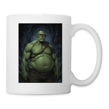 Orc vert dans la lumière de la grotte - Mug blanc - blanc - Droite