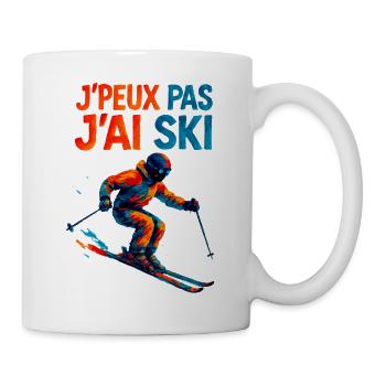 J'peux pas j'ai ski - Mug blanc - blanc - Droite