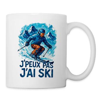 Ich kann nicht Skifahren. - Tasse - Weiß - Rechts