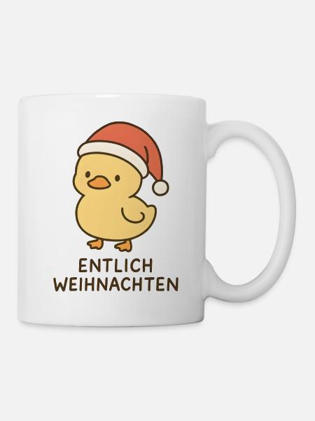 Entlich Weihnachten Küken - Tasse - Weiß