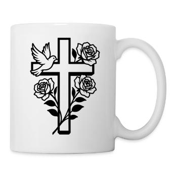 Colombe croix chrétienne - Mug blanc - blanc - Droite