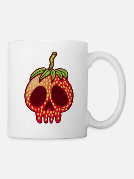 Erdbeerschädel - Tasse - Weiß
