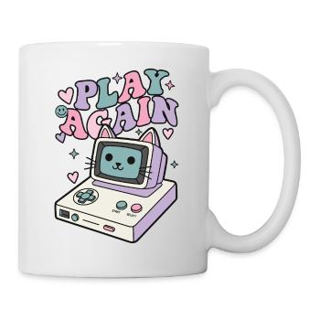 Rejouer Cat Retro - Mug blanc - blanc - Droite