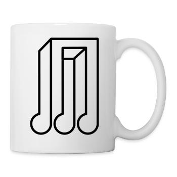 Note d’illusion d’optique - Musicien d’illusion Chanteur - Mug blanc - blanc - Droite