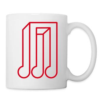 Red Geometric Music Note Optical Illusion 3D - Mug - white - Right
