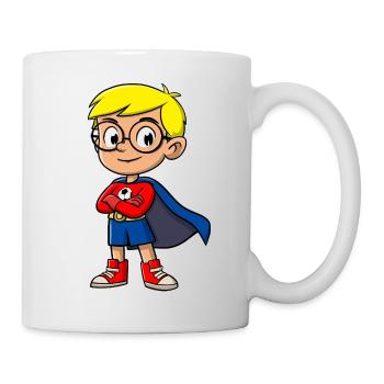 Kleiner Superheld mit Brille - Tasse - Weiß - Rechts