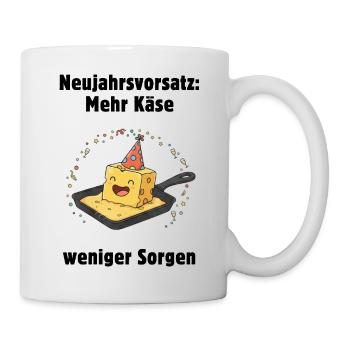 Fête fromage dans la poêle - plus de fromage, moins de soucis - Mug blanc - blanc - Droite