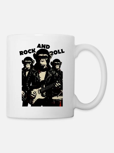 Rock'n'Roll-Affenband - Tasse - Weiß