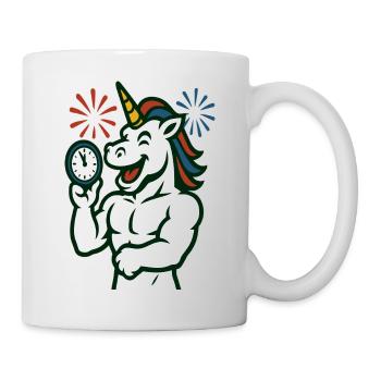 Mascotte illustrée du Temps de la Licorne Forte - Mug blanc - blanc - Droite