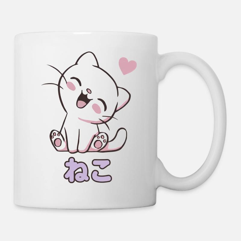 Neko Cuddly Cat Hearts - Mug - white