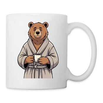 Bear with coffee - Mug - white - Right
