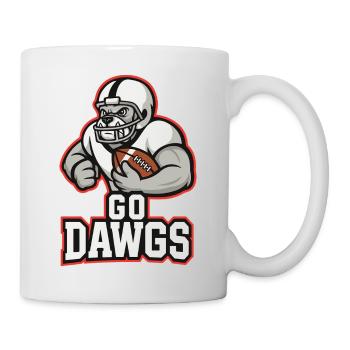 Go Dawgs Bulldog Football Mascot Design - Mug - white - Right