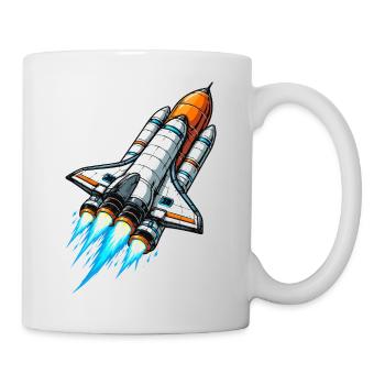 Vaisseau spatial fusée - Mug blanc - blanc - Droite