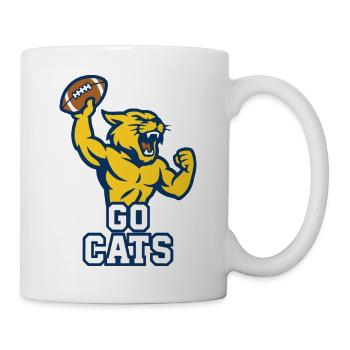Go Cats Football Wildcat Mascot Power Design - Mug - white - Right