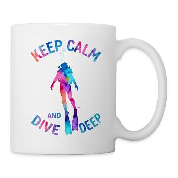 Keep Calm Dive Deep Colorful Diver - Mug - white - Right