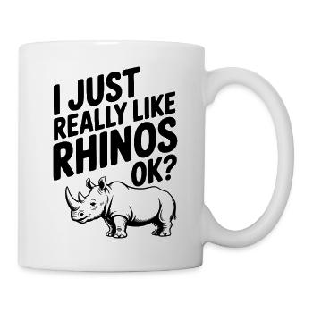 J’aime vraiment les rhinocéros, d’accord ? - Mug blanc - blanc - Droite