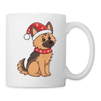 Holiday Dog mit dem roten Hut - Tasse - Weiß - Rechts