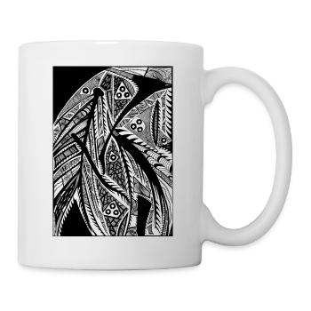 Design abstrait noir et blanc n°2 - Mug blanc - blanc - Droite