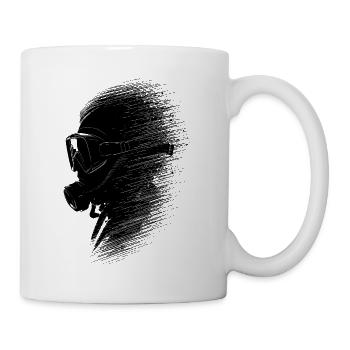 Minimalist diver's head in black and white look - Mug - white - Right