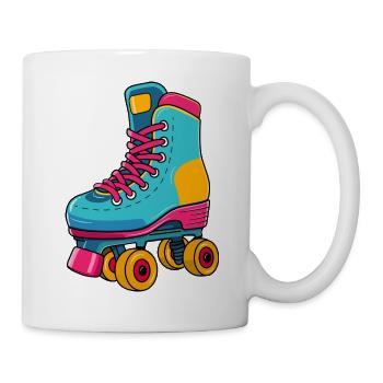 Retro Rollschuh – Bunt & Kultig - Tasse - Weiß - Rechts