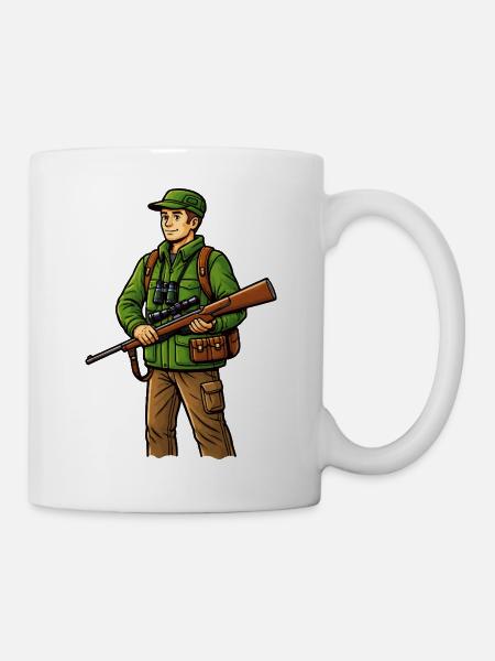 Waldjäger im Grünen - Tasse - Weiß