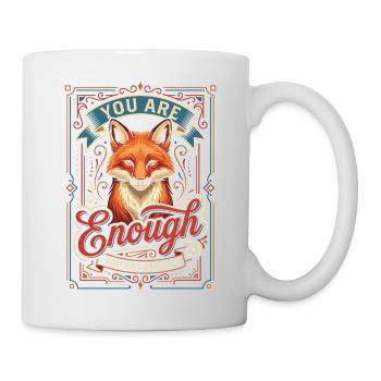 You Are Enough: Fox Vintage Art - Tasse - Weiß - Rechts