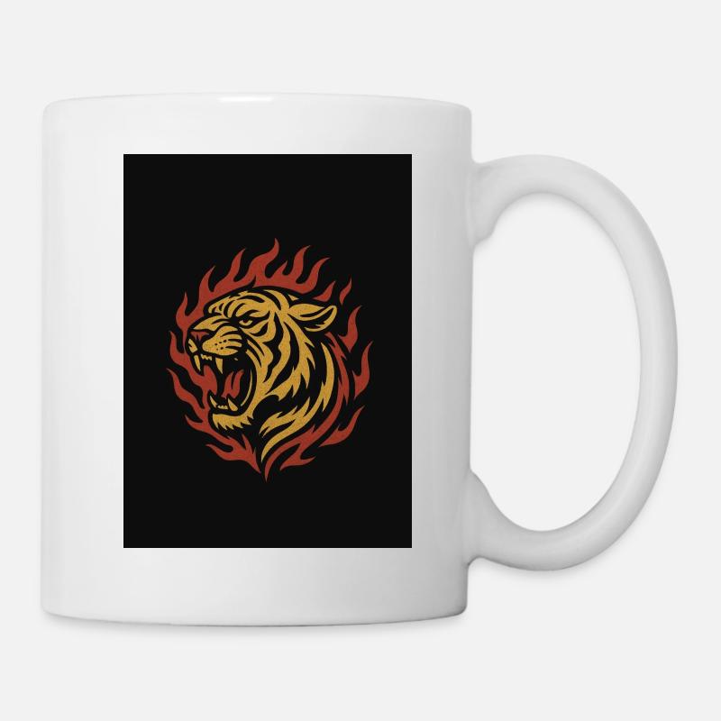 Tigerflamme Feuerkranz - Tasse - Weiß