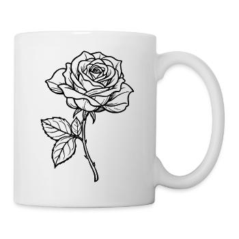 Fleur de rose - Mug blanc - blanc - Droite