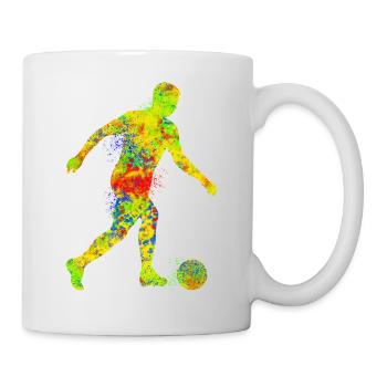 Colorful soccer T-shirt for sports fans - Mug - white - Right