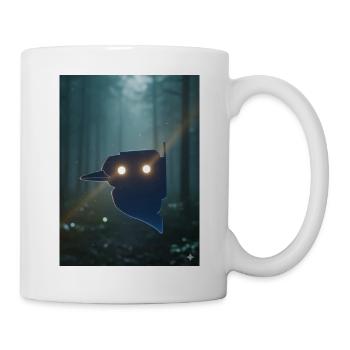 Nachtwald Vogel Silhouette Leuchten - Tasse - Weiß - Rechts