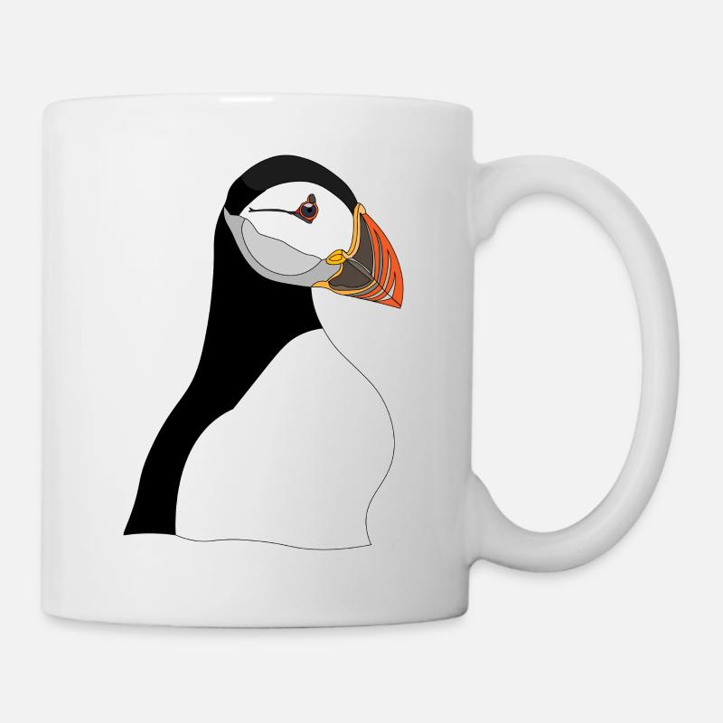 Puffin Head Print - Tasse - Weiß