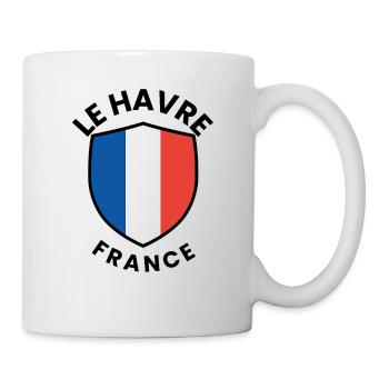 Französischer Flaggenschild mit Blau und Weiß Rot - Tasse - Weiß - Rechts