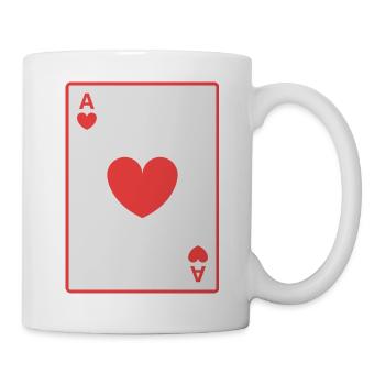Carte rouge as de cœur - Mug blanc - blanc - Droite