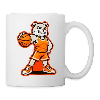 Pose de pouvoir de la mascotte des Bulldogs de basketball - Mug blanc - blanc - Droite