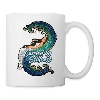 Porté par l’immobilité, allongé - Mug blanc - blanc - Droite