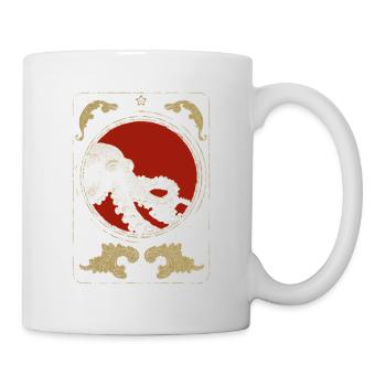 Octopus in the Red Moon – Art Deco Gold - Mug - white - Right