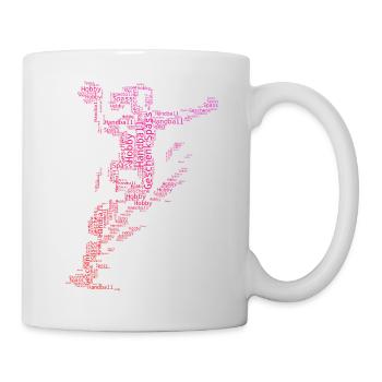 Kurz und klar Handball fuer Frauen - Tasse - Weiß - Rechts