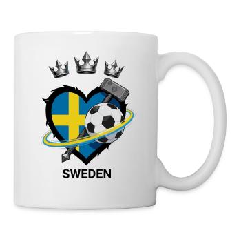Sweden Football Hammer Heart Fan Design - Mug - white - Right