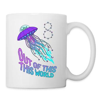 Out Of This World 8. Geburtstag UFO Qualle - Tasse - Weiß - Rechts