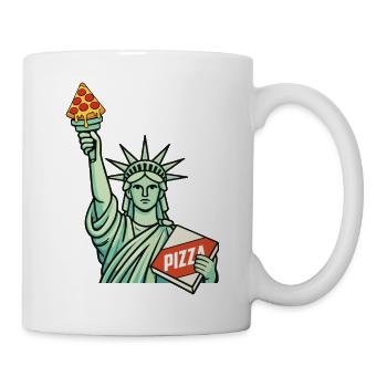 Pizza Freiheitsstatue NYC Lustiger Food-Witz - Tasse - Weiß - Rechts