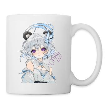 Blue and white anime girl with flowers - Mug - white - Right