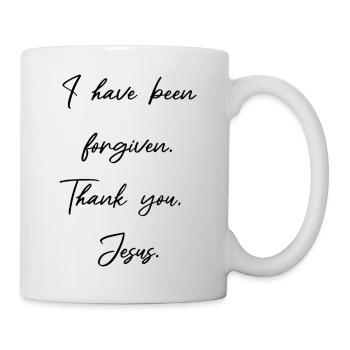 I am forgiven - Jesus Christ has paid - Mug - white - Right